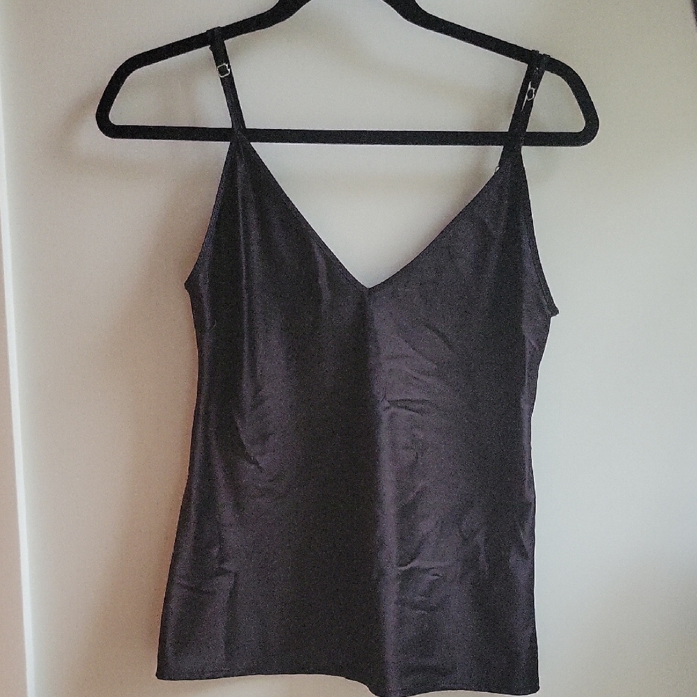 Zara Satin Like Spaghetti Strap V Neck Tank. Womens Small